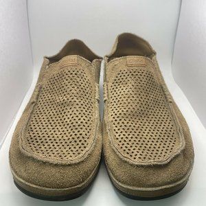 Olukai Moloa Kohana Brown Suede Casual Slip On Shoes Loafers Sandals Mens 11.5